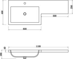 Affine 1100mm Bathroom Vanity Unit Basin Square Toilet Combined Furniture L/hand White - thumbnail 6