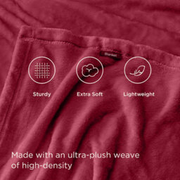 Bedlooms Burgundy Blanket, Reversible & Lightweight Couch & Bed Throw Blanket, Super King 230X270Cm - thumbnail 4