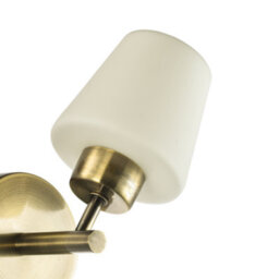 Happy Homewares Modern Antique Brass And Opal Glass Ip44 Rated Bathroom Wall Lighting Fixture - thumbnail 5