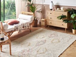 Beliani Rug Bettiah Beige 160 X 230 Cm Cotton - thumbnail 2