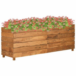 Berkfield Durable Raised Bed 150X40X55 Cm Recycled Teak And Steel - thumbnail 2