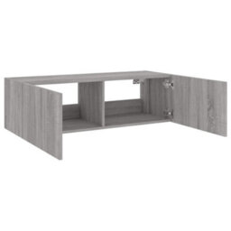 Berkfield Tv Wall Cabinet With Led Lights Grey Sonoma 100X35X31 Cm - thumbnail 9