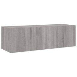 Berkfield Tv Wall Cabinet With Led Lights Grey Sonoma 100X35X31 Cm - thumbnail 3