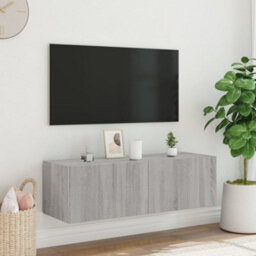 Berkfield Tv Wall Cabinet With Led Lights Grey Sonoma 100X35X31 Cm - thumbnail 6