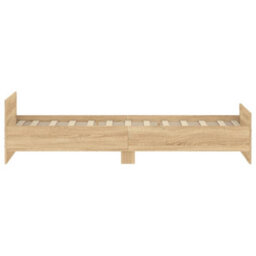Berkfield Bed Frame Sonoma Oak 100X200 Cm Engineered Wood - thumbnail 5