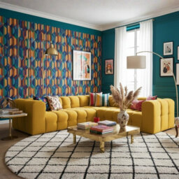 Baloo Corner S Modern Symmetrical Corner Sofa Mustard - thumbnail 3