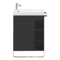 GoodHome Maza Black Freestanding Vanity Unit & Basin Set - Includes Towel Rail (W)650mm (H)820mm - thumbnail 2