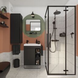 GoodHome Maza Black Freestanding Vanity Unit & Basin Set - Includes Towel Rail (W)650mm (H)820mm - thumbnail 9
