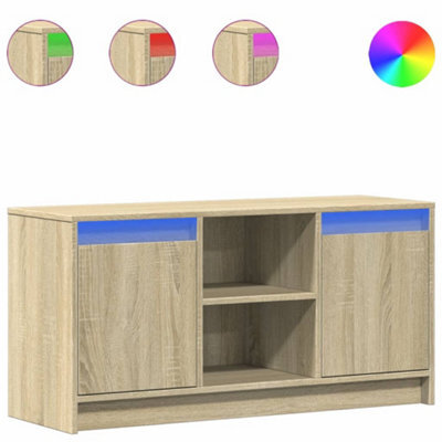 Berkfield Sturdy Tv Cabinet With Led Sonoma Oak 100X34X50 Cm Engineered Wood - image 1
