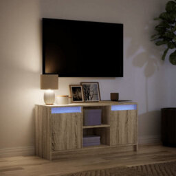 Berkfield Sturdy Tv Cabinet With Led Sonoma Oak 100X34X50 Cm Engineered Wood - thumbnail 5