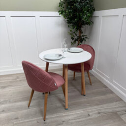 Life Interiors Lucia Dining Set With Round Table And Set Of 2 Lucia Velvet Dining Chairs - thumbnail 2