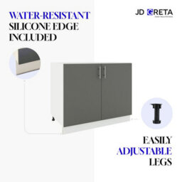 Jd Greta Adjustable Legs Kitchen Base Corner Unit 900mm Cabinet With Doors 90Cm - Cashmere Matt - thumbnail 7