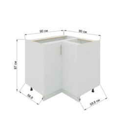 Jd Greta Adjustable Legs Kitchen Base Corner Unit 900mm Cabinet With Doors 90Cm - Cashmere Matt - thumbnail 4