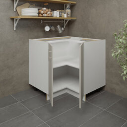 Jd Greta Adjustable Legs Kitchen Base Corner Unit 900mm Cabinet With Doors 90Cm - Cashmere Matt - thumbnail 3