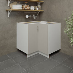Jd Greta Adjustable Legs Kitchen Base Corner Unit 900mm Cabinet With Doors 90Cm - Cashmere Matt - thumbnail 2