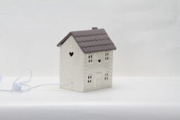 Ceramic House Table Lamp Cream Base With Brown Roof Soft Warm Light Energy Saving Energy Class A - thumbnail 2