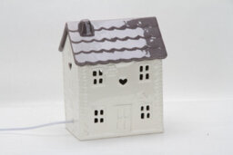 Ceramic House Table Lamp Cream Base With Brown Roof Soft Warm Light Energy Saving Energy Class A - thumbnail 1