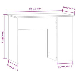 Berkfield Desk Brown Oak 100X55X75 Cm Engineered Wood - thumbnail 8