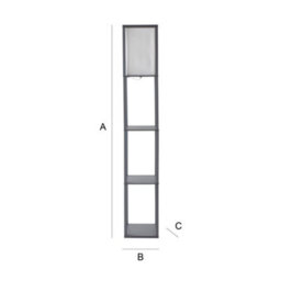 Valuelights Struttura Grey Shelving Unit Floor Lamp With Fabric Shade - thumbnail 8