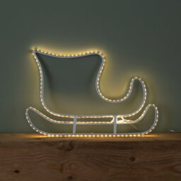 Samuel Alexander 42Cm Light Up Hanging Christmas Reindeer And Sleigh Silhouette With Warm White Leds - thumbnail 5