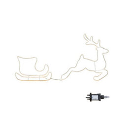 Samuel Alexander 42Cm Light Up Hanging Christmas Reindeer And Sleigh Silhouette With Warm White Leds - thumbnail 8