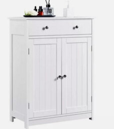 Bathroom Floor Cabinet W1 Drawer 2 Doors, Free Standing Storage Cabinet, White