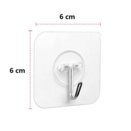 Adhesive Hooks, 6 Pieces Transparent Self, For Hanging In Bathroom, Kitchen, Wall, Door, Towel Rack - thumbnail 2