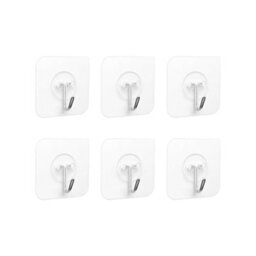 Adhesive Hooks, 6 Pieces Transparent Self, For Hanging In Bathroom, Kitchen, Wall, Door, Towel Rack - thumbnail 1