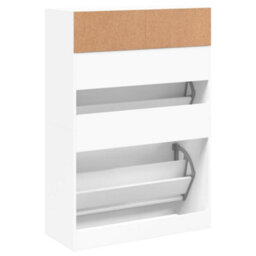 Walplus Shoe Cabinet With 2 Flip-Drawers White 80X34X116 Cm - thumbnail 8