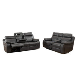 Furnishings For Less UK Tokyo Leatheraire Grey  3 + 2  Electric Recliner Sofas - thumbnail 1