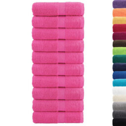 Berkfield Premium Guest Towels Solund 10 Pcs Pink 30X50 Cm 600 Gsm - thumbnail 2