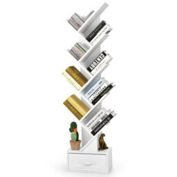 10 Tiers Bookshelf Display Bookcase Tree Shaped Storage Rack Shelves - thumbnail 2