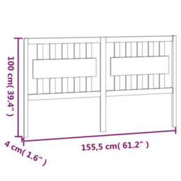 Berkfield Bed Headboard 155.5X4X100 Cm Solid Wood Pine - thumbnail 6