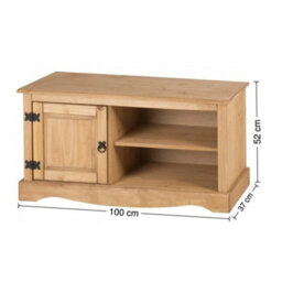 1 Door Solid Pine Tv Unit Rustic Media Stand - thumbnail 2