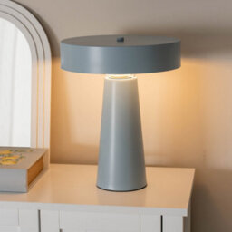 Valuelights Remi Compact Size Blue Metal Bedside Table Lamp With Lampshade Bedroom Light - thumbnail 2