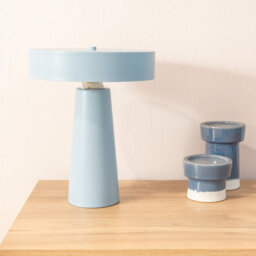 Valuelights Remi Compact Size Blue Metal Bedside Table Lamp With Lampshade Bedroom Light - thumbnail 4