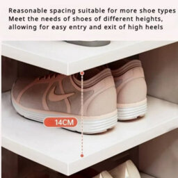 White 9 Tier Narrow Shoe Storage Cabinet With Drawer - Standing Shoe Rack Unit For Hallway - thumbnail 5