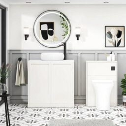 Royal Bathrooms Royal Bathroom Elmore 800mm Classic White Freestanding Countertop Bathroom Vanity Unit 2 Door With Milan Basin - thumbnail 5