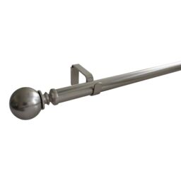 GoodHome Athens Satin Grey Nickel Effect Extendable Ball Single Curtain Pole Set, (L)2000mm-3300mm (Dia)28mm - thumbnail 5