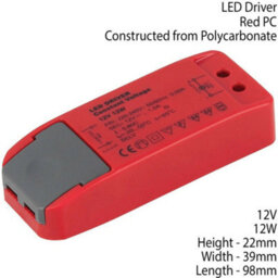 Red 12V Dc 12W Constant Voltage Led Driver / Transformer Light Power Converter - thumbnail 2