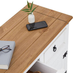 Mews Corona White Sideboard 3 Door 3 Drawer Mexican Solid Pine Wood - thumbnail 5