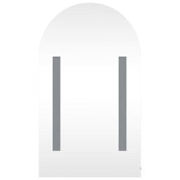Berkfield Bathroom Mirror Cabinet With Led Light Arched Black 42X13X70 Cm - thumbnail 6