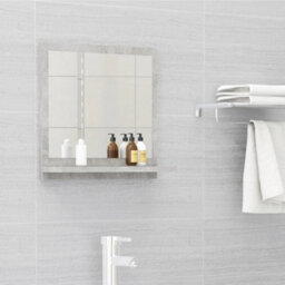 Berkfield Durable Bathroom Mirror Concrete Grey 40X10.5X37 Cm Engineered Wood - thumbnail 2