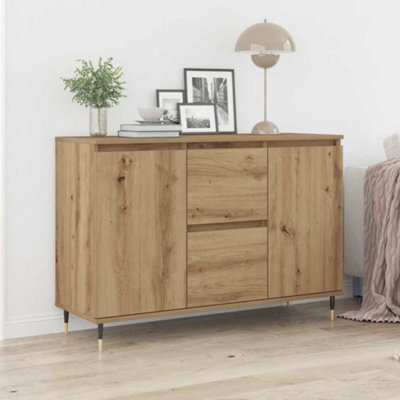Berkfield Sideboard With Doors & Drawers Artisan Oak 101,5X35X70 Cm - image 1