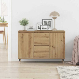 Berkfield Sideboard With Doors & Drawers Artisan Oak 101,5X35X70 Cm - thumbnail 4