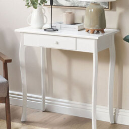 Wyld And Coco Provence Home Console Table 75 X 40 Cm, White Lacquer Mdf With Pine Legs - thumbnail 2