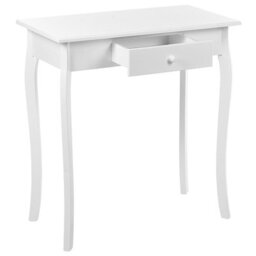 Wyld And Coco Provence Home Console Table 75 X 40 Cm, White Lacquer Mdf With Pine Legs - thumbnail 5