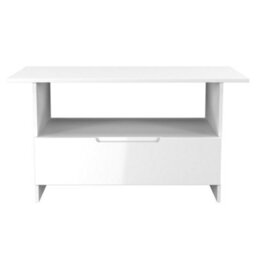 Messina Gloss White 1 Drawer Non-Extendable Coffee Table (H)495mm (W)930mm (D)530mm - thumbnail 1