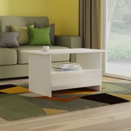 Messina Gloss White 1 Drawer Non-Extendable Coffee Table (H)495mm (W)930mm (D)530mm - thumbnail 6