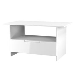 Messina Gloss White 1 Drawer Non-Extendable Coffee Table (H)495mm (W)930mm (D)530mm - thumbnail 3